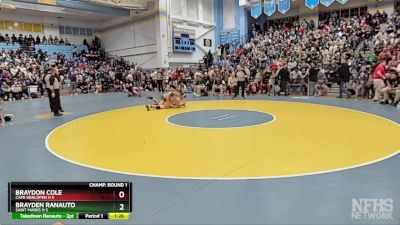 157 lbs Quarterfinal - Braydon Cole, Cape Henlopen H S vs Brayden Ranauto, Saint Marks H S