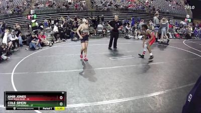 100 lbs Finals (8 Team) - Cole Simon, Kansas Copperhead vs Amir Jones, Team Texas Blue