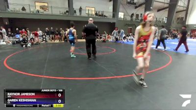 106 lbs Cons. Semi - Raynor Jameson, WA vs Garen Keshishian, CA