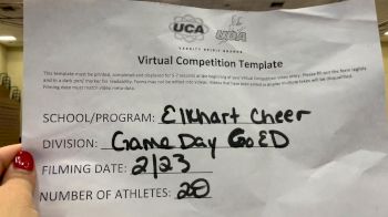 Elkhart High School [Small Coed Game Day] 2021 UCA February Virtual Challenge