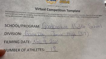 Goodpasture Middle School [Game Day - Junior High] 2021 UCA & UDA November Virtual Regional