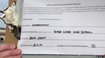 Yorba Linda High School [High School - Band Chant - Cheer] 2021&nbsp;USA Virtual Spirit Regional #2 and All Star Dance Regional #1