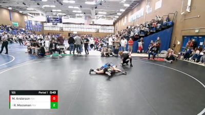 105 lbs Semifinal - River Moosman, Pleasant Grove Jr. High vs Maddix Anderson, Wasatch