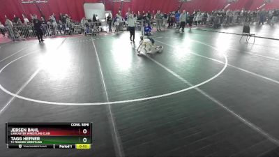 56 lbs Cons. Semi - Tagg Hefner, TJ Trained Wrestling vs Jebsen Bahl, Lancaster Wrestling Club