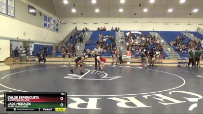 123 lbs Cons. Semi - Jade Morales, Santa Ana College vs Chloe Espericueta, Bakersfield College