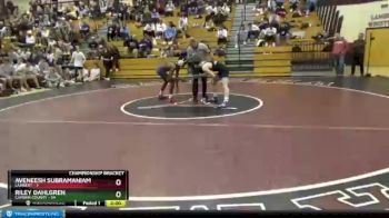 120 lbs Quarterfinals (8 Team) - Riley Dahlgren, Camden County vs Aveneesh Subramaniam, Lambert