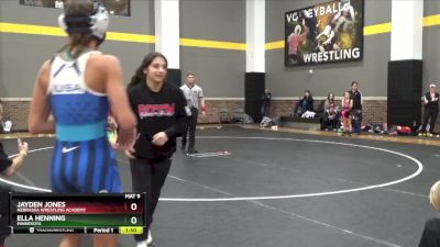 100 lbs Round 2 - Ella Henning, Minnesota vs Jayden Jones, Nebraska Wrestling Academy