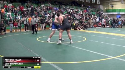 285 lbs Quarterfinal - Clay Broadhurst, AVON LAKE vs Anthony Miller, Lake (Uniontown)