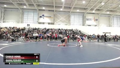 120 lbs Cons. Round 3 - Gianna Roglieri, Journeymen Wrestling Club vs Charles Weber, Guilderland Youth Wrestling