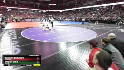 D3-106 lbs Quarterfinal - Blake Underwood, Marathon vs Jayden Geier, Westby