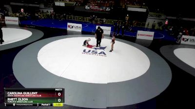 56 lbs Cons. Round 4 - Rhett Olson, Turlock Wrestling Club vs Carolina Guillent, Socal Grappling Wrestling Club