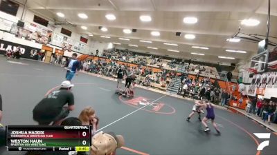 67 lbs Quarterfinal - Weston Haun, Riverton USA Wrestling vs Joshua Haddix, Thermopolis Wrestling Club