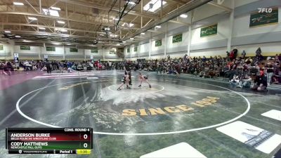 60 lbs Cons. Round 4 - Anderson Burke, Belle Fourche Wrestling Club vs Cody Matthews, NEWCASTLE FALL GUYS