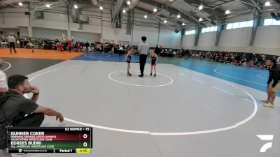 75 lbs Champ. Round 2 - Gunner Coker, Dripping Springs Youth Sports Association Wrestling Club vs Edrees Budri, All American Wrestling Club