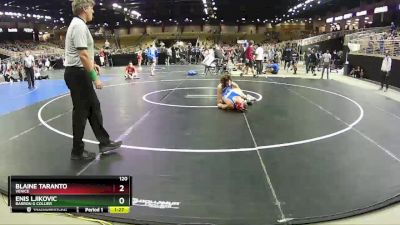 120 lbs Champ. Round 3 - Enis Ljikovic, Barron G Collier vs BLAINE TARANTO, Venice