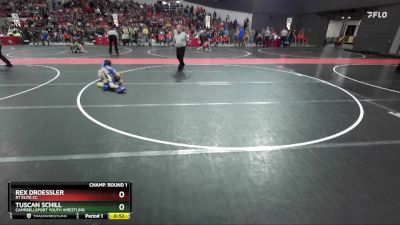 75 lbs Champ. Round 1 - Rex Droessler, RT ELITE CC vs Tuscan Schill, Campbellsport Youth Wrestling