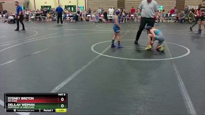 65-70 lbs Round 3 - Sydney Breton, Die Hard vs Delilah Weiman, Northeast Jr Wrestling