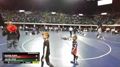 67 lbs Quarterfinal - Oliver Gliem, Moen Wrestling Academy vs Jacob Leick, Powerhouse Wrestling Club