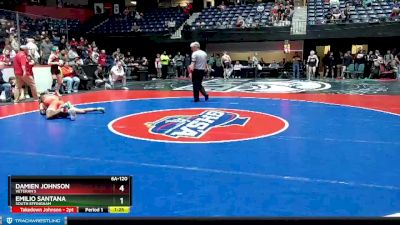 6A-120 lbs Quarterfinal - Damien Johnson, Veteran`s vs Emilio Santana, South Effingham