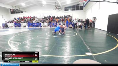 285 lbs Champ. Round 2 - Vicente Rodriguez, Madera vs Akins Silas, Centennial