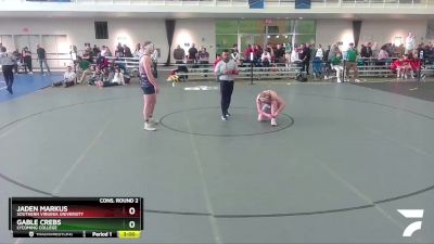 197 lbs Cons. Round 2 - Gable Crebs, Lycoming College vs Jaden Markus, Southern Virginia University