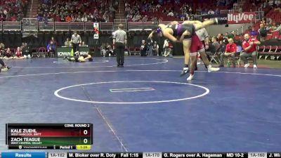 1A-195 lbs Cons. Round 2 - Zach Teague, West Central Valley vs Kale Zuehl, West Hancock, Britt