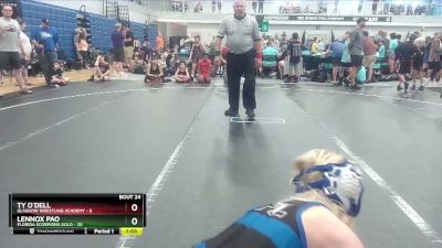 72 lbs Round 6 (8 Team) - Lennox Pao, Florida Scorpions Gold vs Ty O`Dell, Glasgow Wrestling Academy