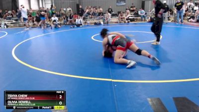 155 lbs Round 4 - Tehya Chew, Mt Adams Wrestling Club vs Olivia Howell, Peninsula Wrestling Club