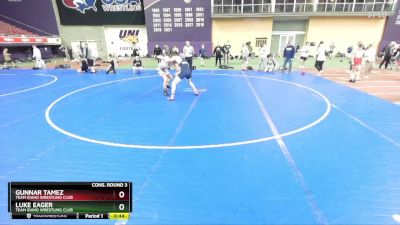 138 lbs Cons. Round 3 - Gunnar Tamez, Team Idaho Wrestling Club vs Luke Eager, Team Idaho Wrestling Club