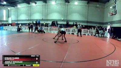 113 lbs Cons. Round 3 - Syruss Flores, Paloma Valley vs Angelo Gonzalez, Corona Del Mar