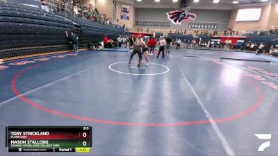 215 lbs Quarterfinal - Tory Strickland, Plano East vs Mason Stallons, Conroe Woodlands College Park