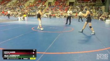 113 lbs Finals (8 Team) - Pitch Hager, Velva vs Riley Hasbrouck, Hettinger/Scranton