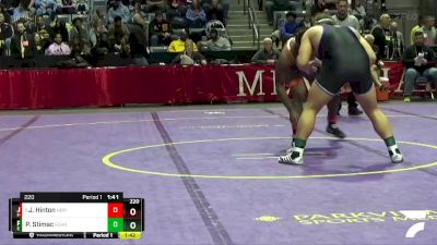 220 lbs Champ. Round 1 - Julante Hinton, Fort Wayne Northrop vs Preston Stimac, Elkhart