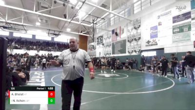 126 lbs Champ. Round 2 - Nathan Itchon, Long Beach Poly vs Abdulrehmon Bholat, North Torrance