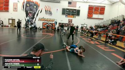 56-62 lbs Round 1 - Tucker Hetzel, Greybull Basin Athletic Club vs Mayson Reber, Greybull Basin Athletic Club