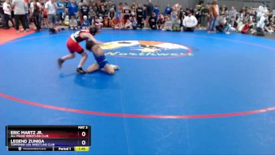 59 lbs Round 2 - Eric Martz Jr., All-Phase Wrestling Club vs Legend Zuniga, Toppenish USA Wrestling Club