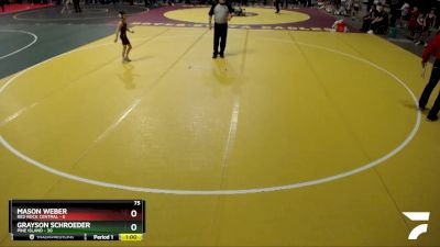 75 lbs Quarterfinals (8 Team) - Mason Weber, Red Rock Central vs Grayson Schroeder, Pine Island