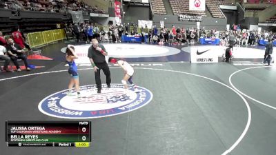 102 lbs Quarterfinal - Bella Reyes, Scotsmen Wrestling Club vs Jalissa Ortega, TUF California Wrestling Academy