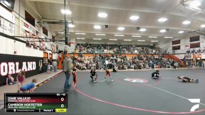 43 lbs Quarterfinal - Zane Vallejo, Sheridan Wrestling Club vs Cameron Hostetter, Worland Wrestling Club