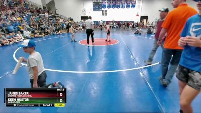 70 lbs Quarterfinal - James Baker, Laramie Middle School vs Keen Huston, Wheatland