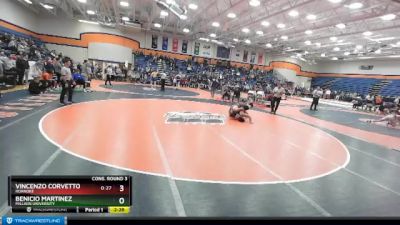 184 lbs Cons. Round 3 - Vincenzo Corvetto, Roanoke vs Benicio Martinez, Millikin University