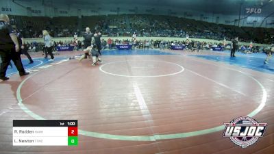 100 lbs Quarterfinal - Ryatt Rodden, Harrah Little League Wrestling vs Liam Newton, Team Tulsa Wrestling Club