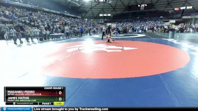 74 lbs Champ. Round 1 - Makaniku Pedro, Bethel AllStars Wrestling Club vs James Mathis, Moses Lake Wrestling Club