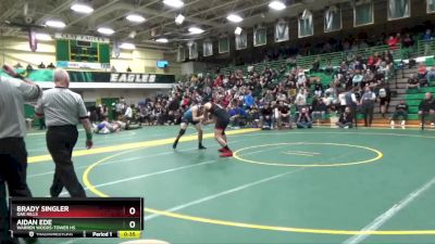 157 lbs Cons. Round 7 - Brady Singler, OAK HILLS vs Aidan Ede, Warren Woods-Tower HS