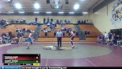 132 lbs 4th Wrestleback (16 Team) - Danny Evans, Banks County vs Thomas Gary, Union County