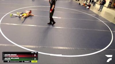 92 lbs Cons. Semi - Jacob Kranz, Simley Wrestling Club vs Jacob Williams, Minnesota