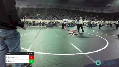 67 lbs Round Of 32 - Ben Keeley, Verdigris Youth Wrestling vs Colt Fife, Tecumseh Takedown Club