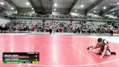 110 lbs Cons. Round 4 - Linkin Darnell, Lebanon Yellowjacket Wrestling-AAA  vs Brycen Green, Wentzville Wrestling Federation-AAA