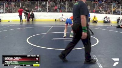 90 lbs Cons. Semi - Jackson Farrell, West Michigan Pursuit vs Parker Mann, Michigan Grappler RTC