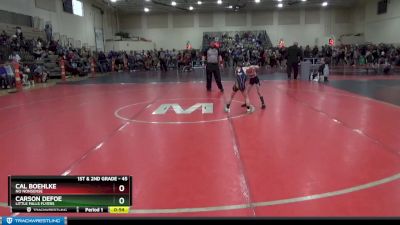 45 lbs Quarterfinal - Carson DeFoe, Little Falls Flyers vs Cal Boehlke, No Nonsense